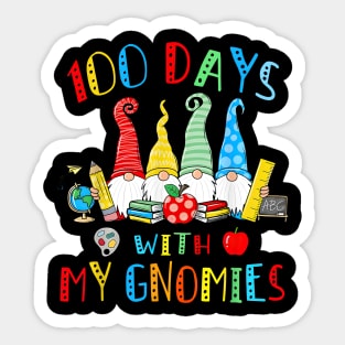 100 Days With My Gnomies Happy 100th Day Of School Sticker